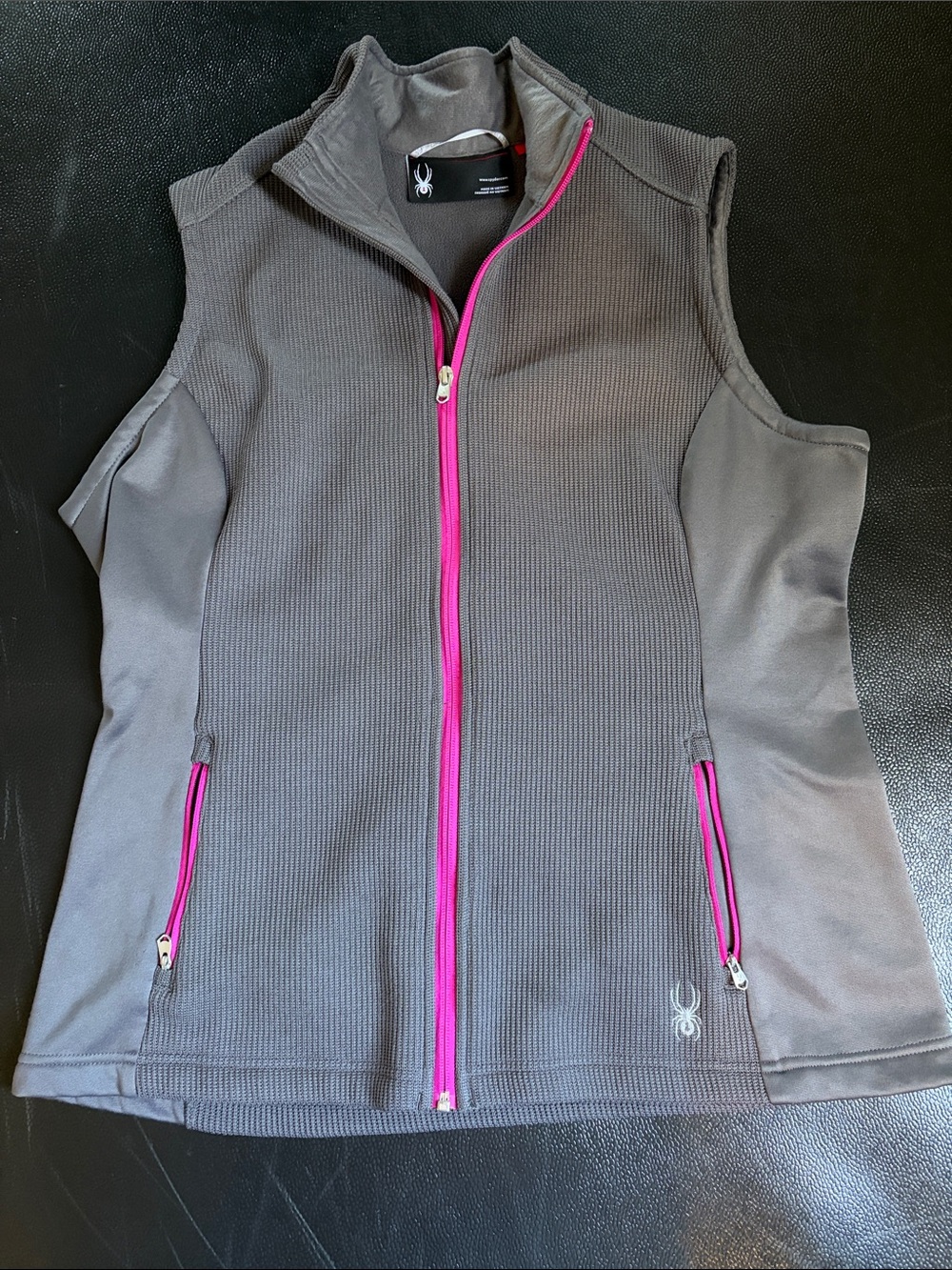 Spyder Gray Vest with Hot Pink Zippers